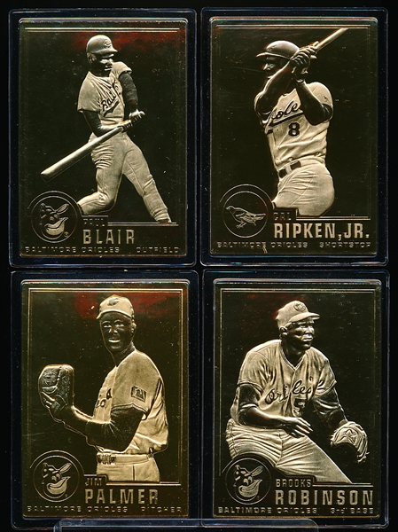 1995-03 Danbury Mint 22kt. Gold Bb- Baltimore Orioles- 8 Diff.