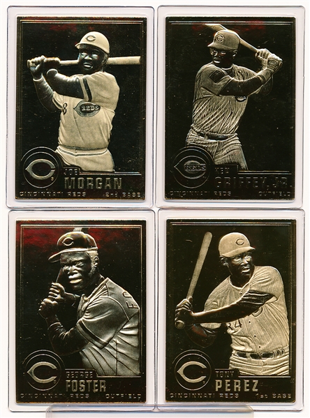 1995-03 Danbury Mint 22kt. Gold Bb- Cincinnati Reds- 5 Diff.