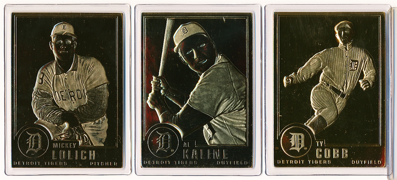 1995-03 Danbury Mint 22kt. Gold Bb- Detroit Tigers- 3 Diff.