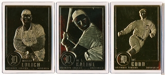 1995-03 Danbury Mint 22kt. Gold Bb- Detroit Tigers- 3 Diff.