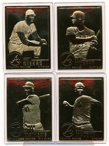 1995-03 Danbury Mint 22kt. Gold Bb- Milwaukee/ Atlanta Braves- 10 Diff.