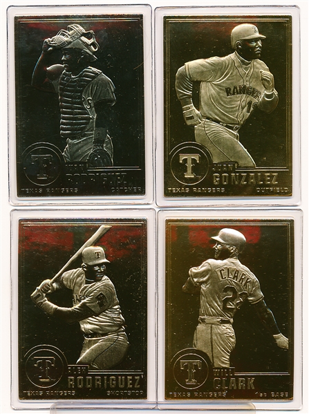 1995-03 Danbury Mint 22kt. Gold Bb- Texas Rangers- 5 Diff.