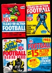 1980 thru ’86 Fleer Team Action Football- 12 Asst. Unopened Wax Packs