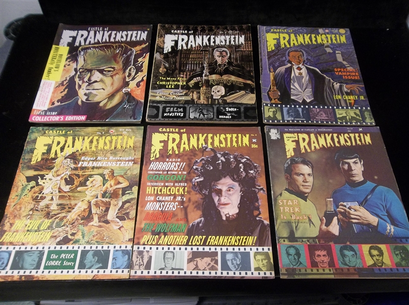 1962-’69 Gothic Castle Publishing Co. “Castle of Frankenstein” Magazines- 6 Diff. Issues Including Premier Issue!