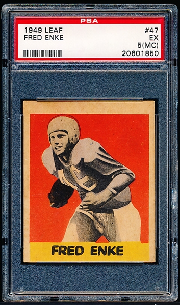 1949 Leaf Football- #47 Fred Enke, Lions- PSA EX 5 (MC)