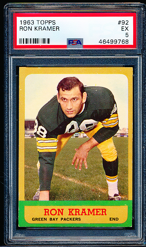 Lot Detail - 1963 Topps Football- #92 Ron Kramer, Packers- PSA Ex 5