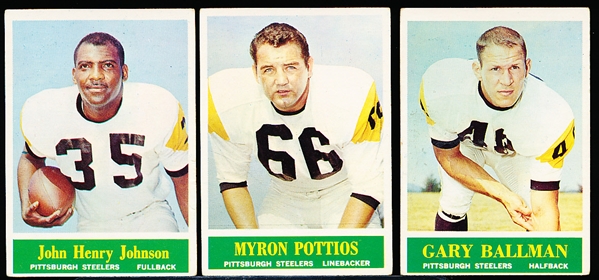 1964 Philadelphia Ftbl.- 1 Complete Pittsburgh Steelers Team Set of 14 Cards