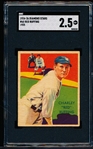 1934-36 Diamond Stars Baseball- #60 Red Ruffing, Yankees- 1935 Green Back- SGC 2.5 (Good+)