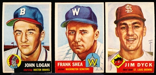 1953 Topps Baseball- 3 Diff