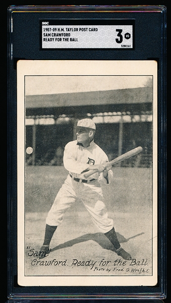 1907-09 H.M. Taylor Post Card- Sam Crawford, Detroit- SGC 3 (Vg)