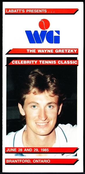 June 28-29, 1985 Wayne Gretzky Celebrity Tennis Classic Fold-Out Brochure