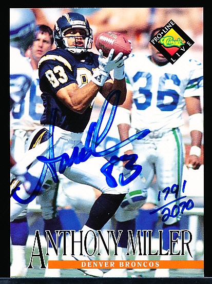 1994 Pro Line Ftbl. “Autographs”- Anthony Miller, Chargers