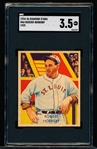 1934-36 Diamond Stars Baseball- #44 Rogers Hornsby, St. Louis Browns- SGC 3.5(Vg+)- 1935 Green Back