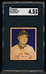 1949 Bowman Baseball- #85 Johnny Mize, Giants-(Name on Front)- SGC 4.5 (Vg-Ex + 4.5)