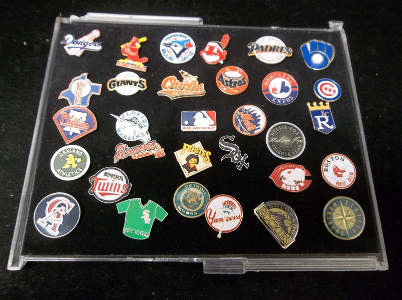 MLB Licensed Team Logo Pins Clean-Up Group- 31 Diff.