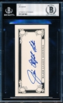 Autographed Baseball Cut Signature- Jim “Catfish” Hunter- Beckett Certified/ Slabbed