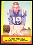 1963 Topps Football- #1 John Unitas, Colts
