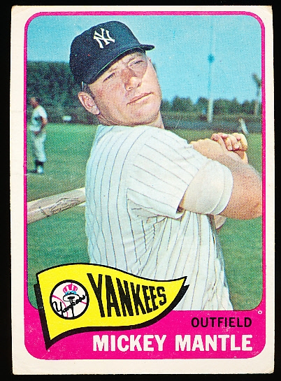 1965 Topps Bb- #350 Mickey Mantle, Yankees