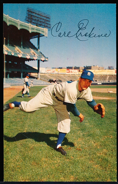 1953-55 Dormand Postcard MLB #124 Carl Erskine, Dodgers