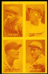 1929-30 Baseball 4 in 1 Exhibit- Philadelphia- Friberg/ Hurst/ O’Doul/ Thompson- Yellow/ Orange Color