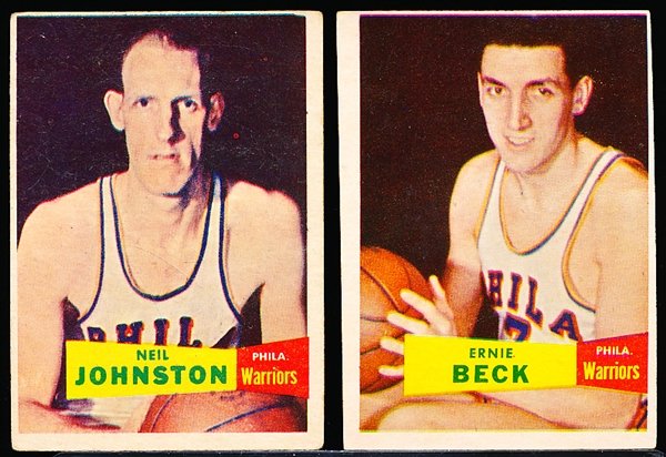 1957/58 Topps Basketball- 2 Diff Phila. Warriors