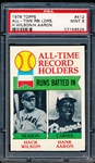 1979 Topps Baseball- #412 All Time RBI Leaders- Hack Wilson/ Hank Aaron- PSA Mint 9