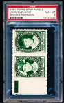 1961 Topps Baseball Stamp Panel with Tab- John Buzhardt/ Brooks Robinson- PSA NrMt-Mt 8