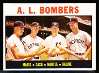 1964 Topps Bb- #331 AL Bombers- Maris/ Cash/ Mantle/ Kaline