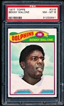 1977 Topps Football- #316 Benny Malone, Dolphins- PSA Nm-Mt 8