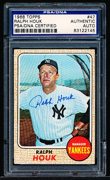 Autographed 1968 Topps Bsbl. #47 Ralph Houk- PSA/DNA Certified/ Slabbed