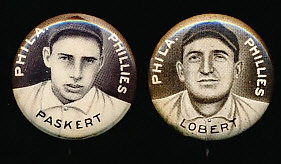 1910-12 P2 Sweet Caporal Bb Pins- 2 Diff Phillies