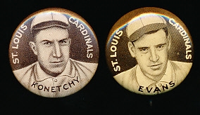 1910-12 P2 Sweet Caporal Bb Pins- 2 Diff St. Louis Cardinals