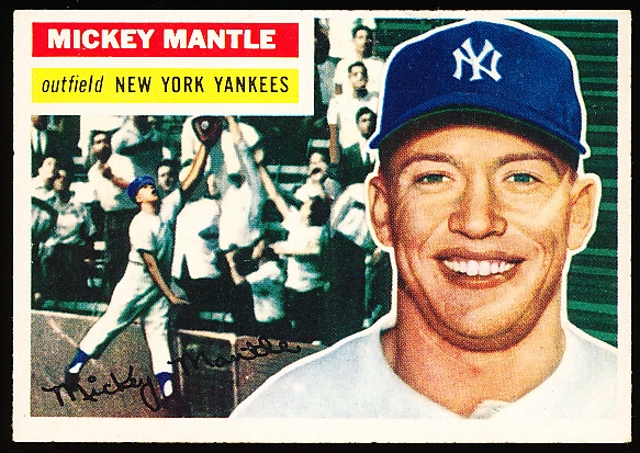 1956 Topps Baseball- #135 Mickey Mantle, Yankees