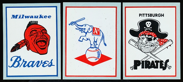 1960 Fleer Baseball Greats Logo Decal Inserts- 5 Diff