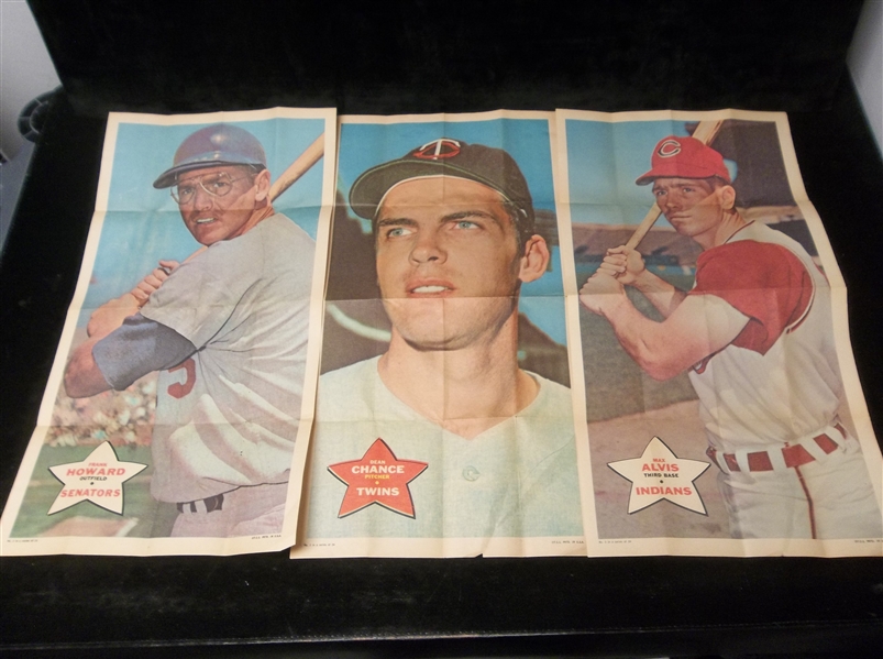 1968 Topps Baseball Posters- 3 Diff