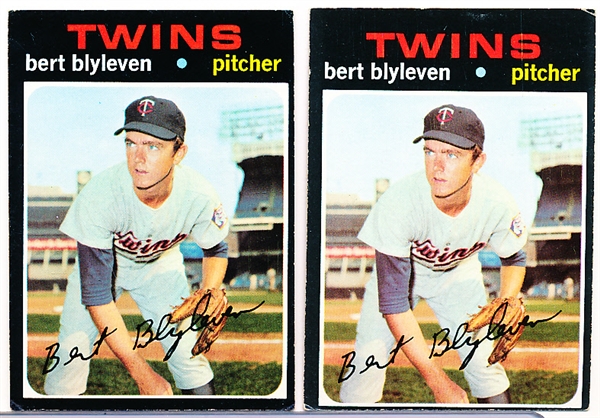 1971 Topps Bb- #26 Blyleven RC- 2 Cards