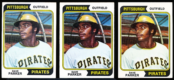 1974 Topps Baseball- #252 Dave Parker Rookie- 3 Cards