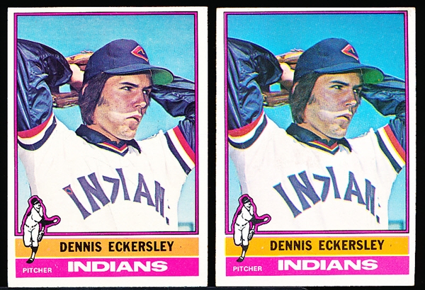 1976 Topps Bb- #98 Dennis Eckersley RC- 2 Cards