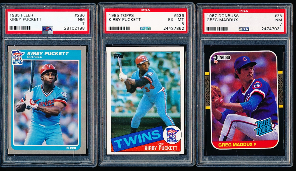 1985-87 Baseball- 3 Diff Cards- PSA Graded