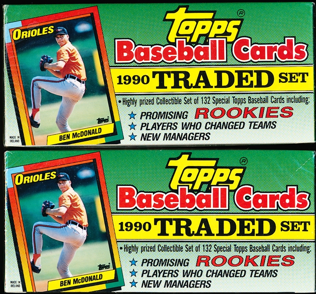 1990 Topps Baseball Traded- 2 Factory Sets (Retail- Flat Box Sets)