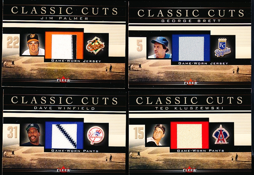 2002 Fleer Baseball “Classic Cuts”- Game Worn- 4 Diff