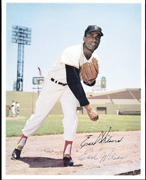 Autographed Earl Wilson Boston Red Sox MLB Color Thin Paper 8” x 10” Photo