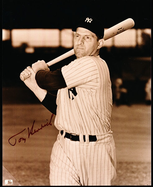 Autographed Tommy Henrich New York Yankees MLB B/W 8” x 10” Photo