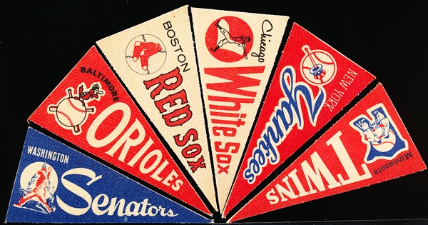1960’s Baseball Pennants MLB- 6 Diff. with Original Mailer