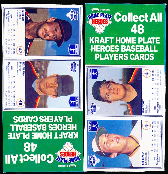1987 Kraft Home Plate Heroes Bsbl.- 1 Complete 2 Card Panel Set of 48