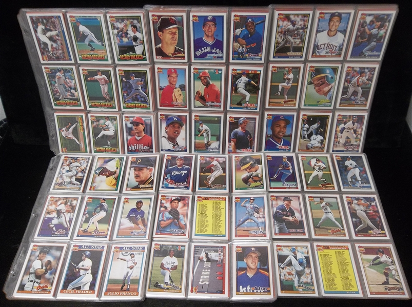 1991 Topps Bsbl.- 1 Complete Set of 792 Cards in Pages