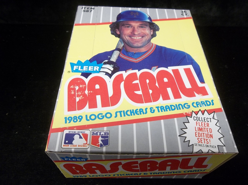 1989 Fleer Baseball- One Unopened Wax Box