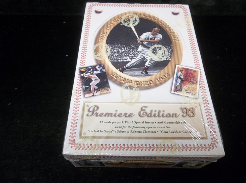 1993 Ted Williams Baseball- One Unopened Wax Box