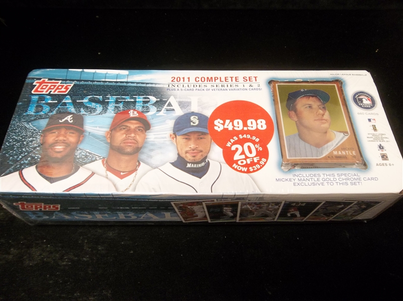 2011 Topps Baseball Factory Sealed Retail Set with “5-Card Pack of Veteran Variation Cards” & Special ’62 Mantle Gold Chrome Insert
