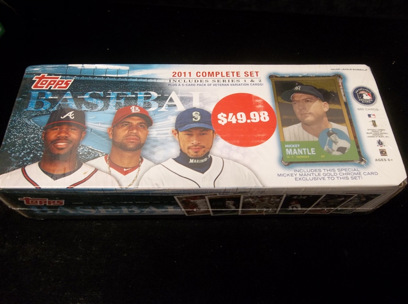 2011 Topps Baseball Factory Sealed Retail Set with “5-Card Pack of Veteran Variation Cards” & Special ’63 Mantle Gold Chrome Insert